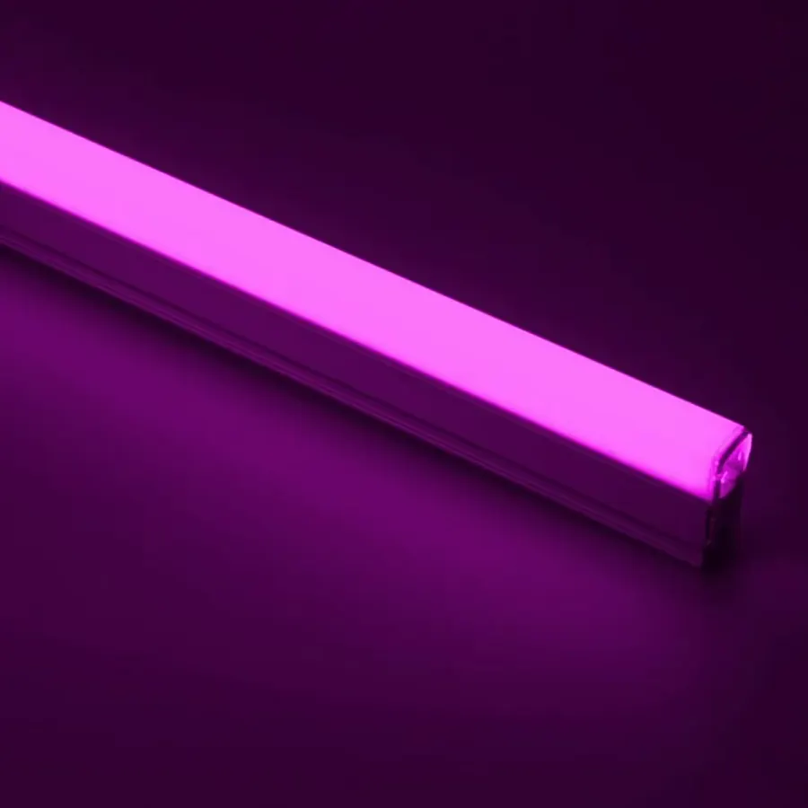 RGB LED tube lit in purple