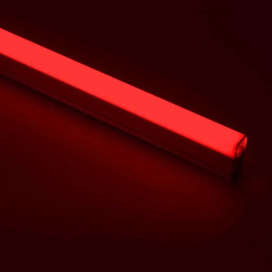 RGB LED tube lit in red