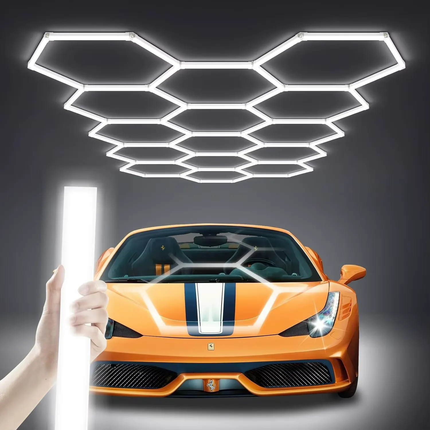 High-brightness RGB honeycomb lighting detail