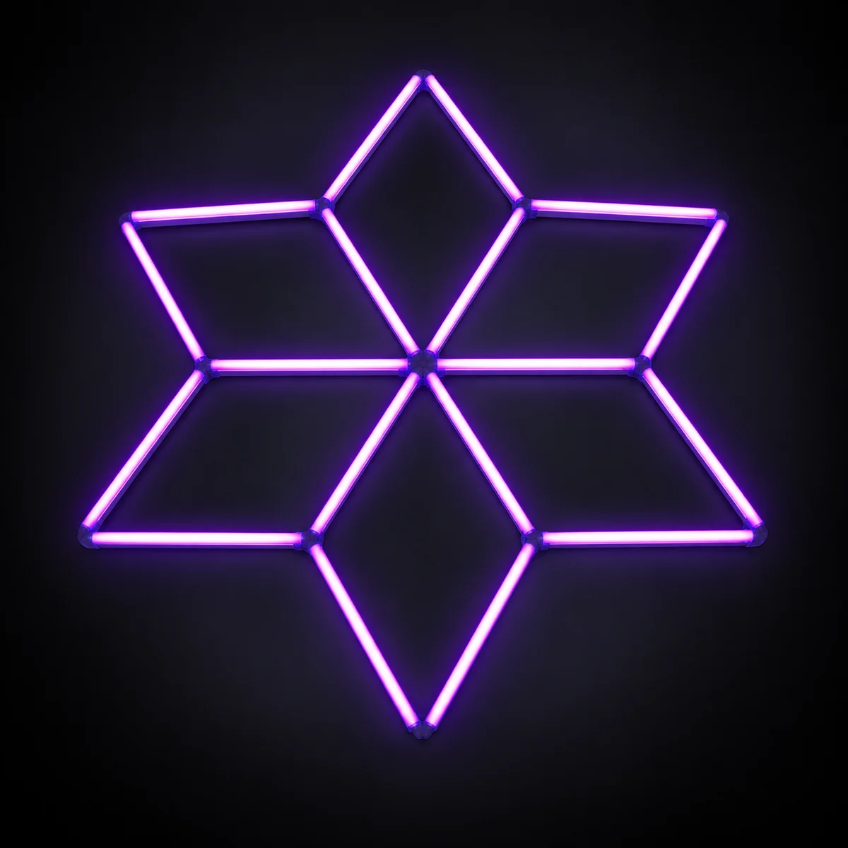 Flower-shaped RGB lighting layout in purple